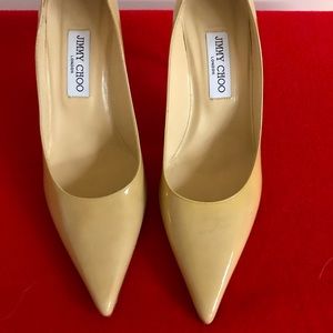 Jimmy Choo Love 85, beige patent leather. Size 39.5